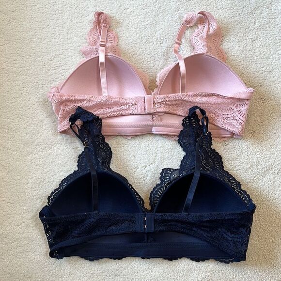 DANSKIN Intimates Bras -2 Lace Bralettes Padded. Size 36 B - Picture 3 of 7